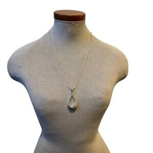 Silver Napier tear drop necklace